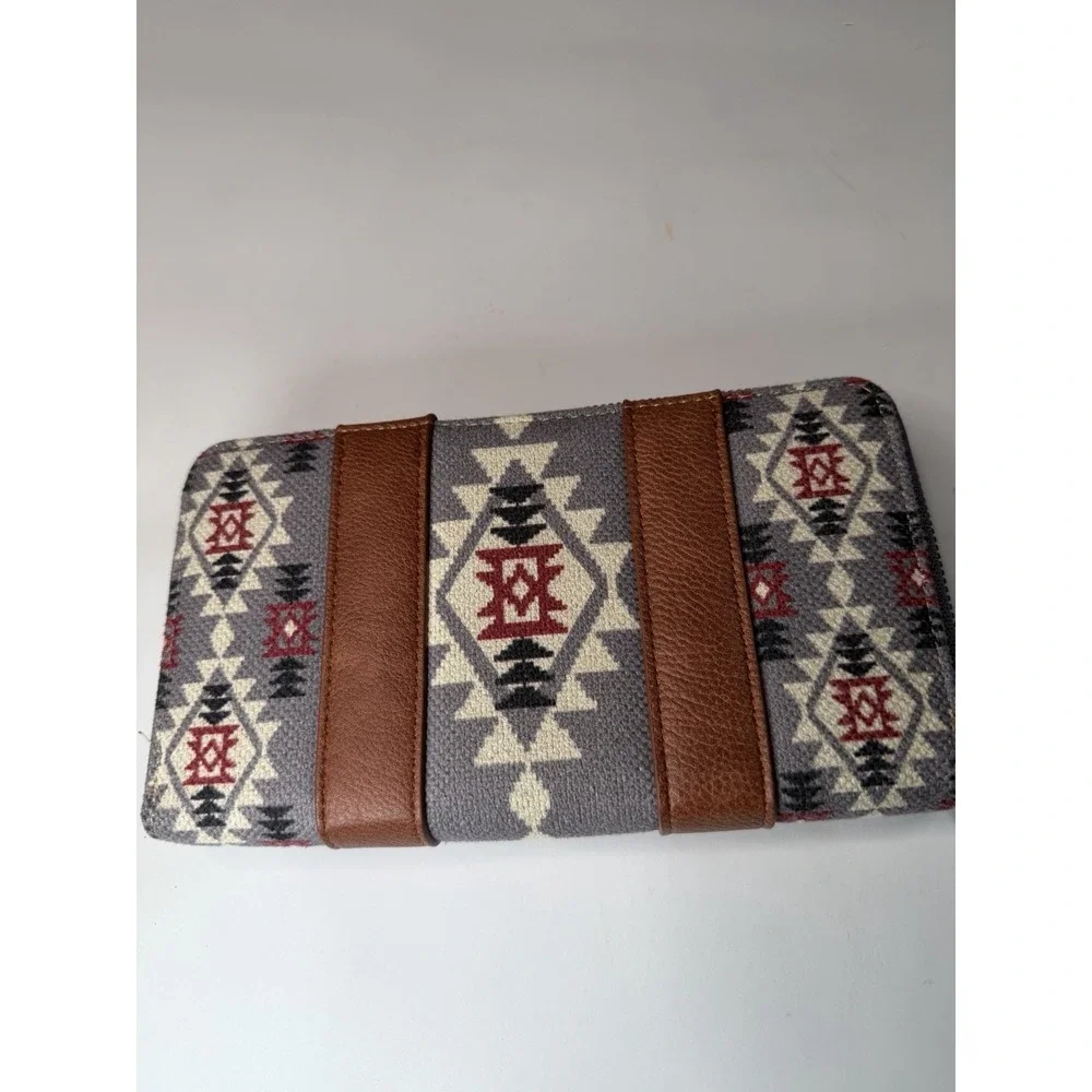 Wrangler Southwestern Geometric Wristlet Zip-Around Wallet for Women